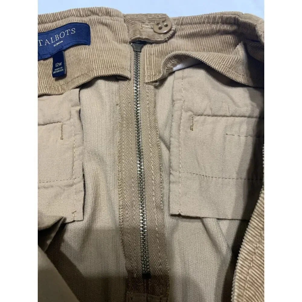 Talbots Woman Brown Corduroy Pencil Skirt Size 12 Elastic in Waist Work Career - Picture 7 of 9